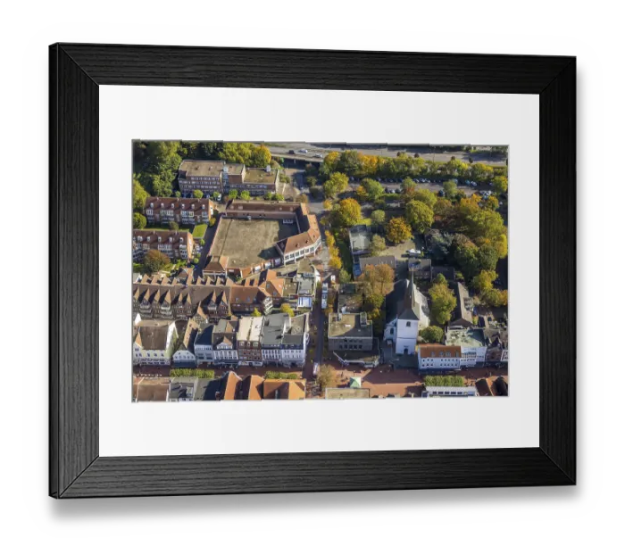 Framed Print : Aerial view, Adler Werk, Protestant Church of St