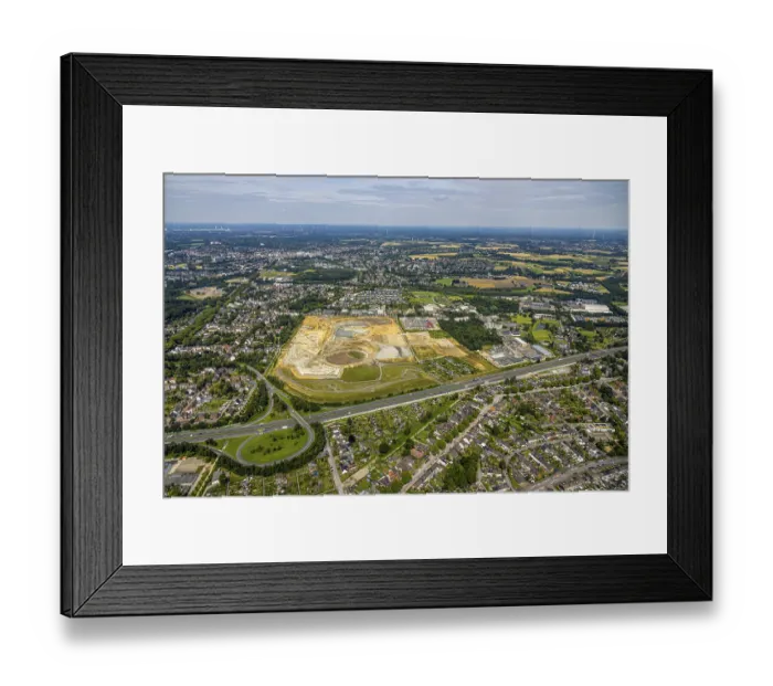 Framed Print : Aerial view ISEK Hillerheide, former trotting track Hillerheide Recklinghausen