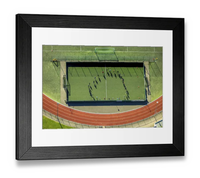 Framed Print : Aerial view, Nizza valley sports field Framed Print : Aerial view, Nizza valley sports field