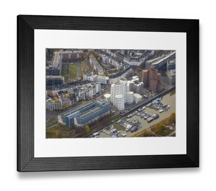Framed Print : Aerial view, commercial buildings