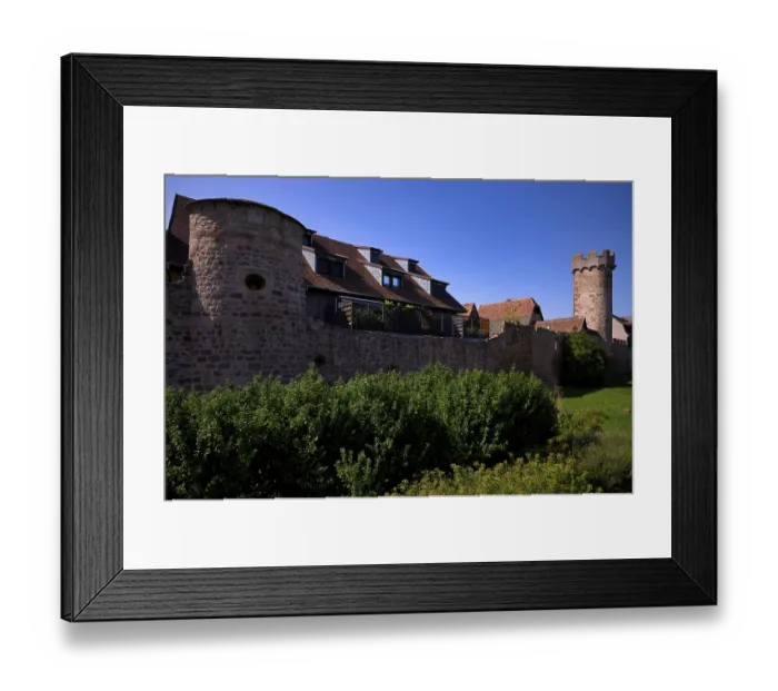 Framed Print : Historic city wall, defence defence tower