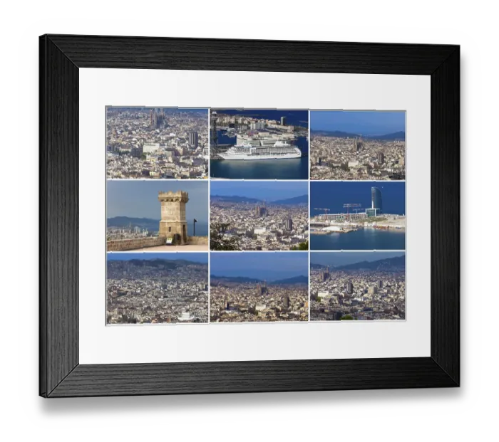Framed Print : Panorama of Barcelona cityscape with Sagrada Familia