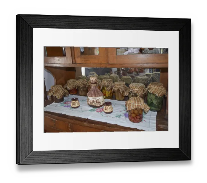 Framed Print : Home harvesting vegetables in jars