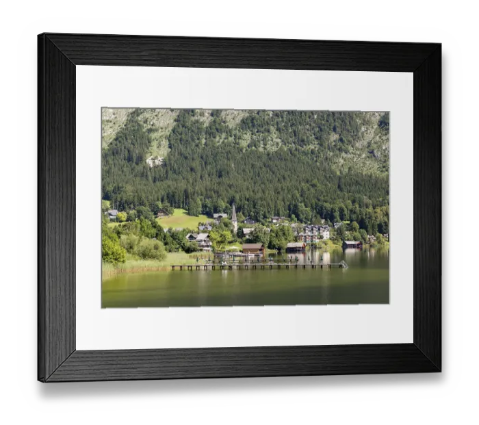 Framed Print : Altaussee on Lake Altaussee, Styria, Austria