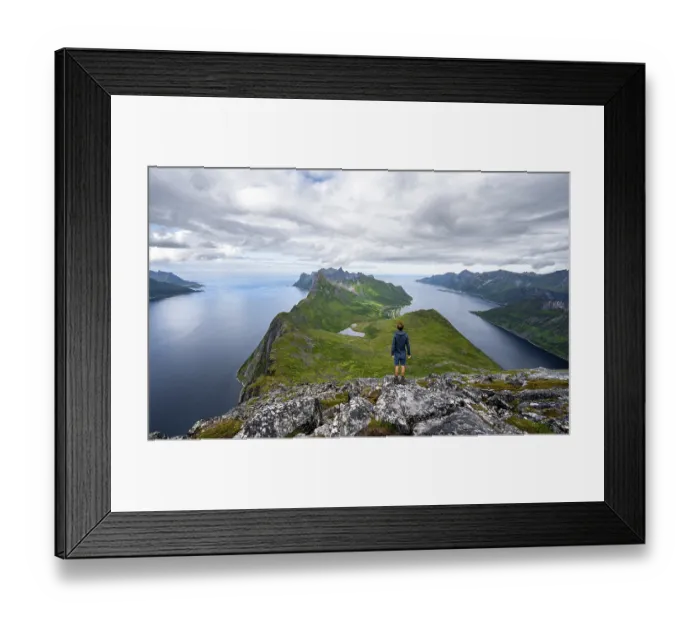 Framed Print : View of fjords Oyfjorden and Mefjorden