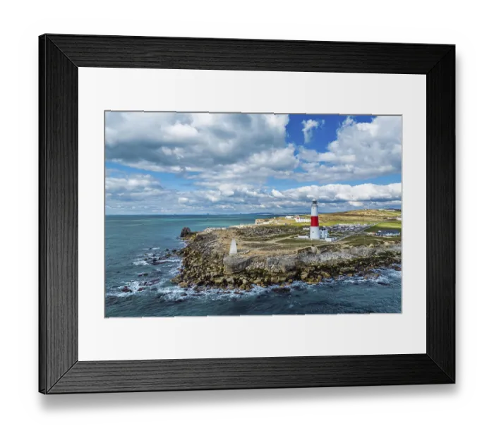Framed Print : Portland Bill Lighthouse from a drone