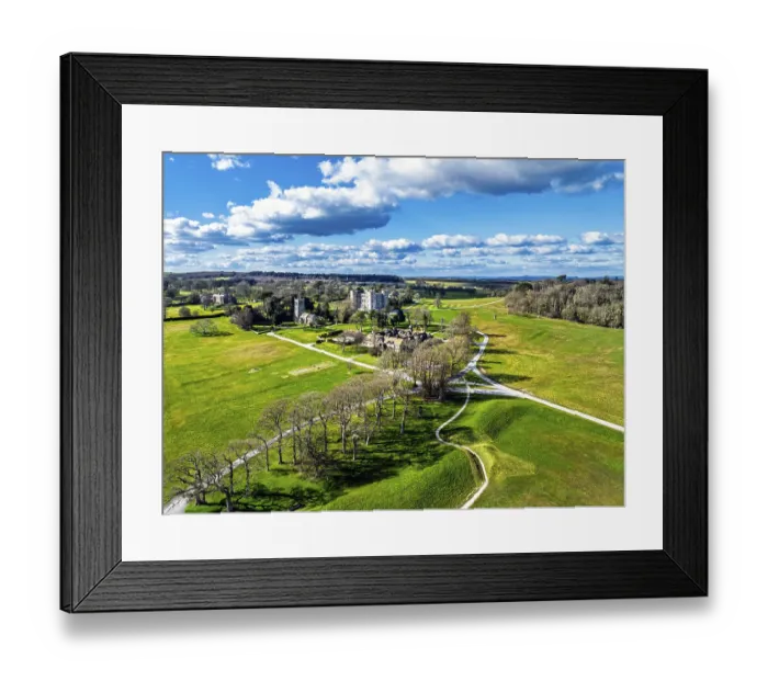 Framed Print : Lulworth Castle from a drone, Lulworth Estate