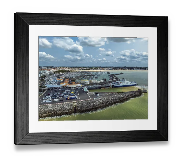 Framed Print : Royan ferry from a drone, Royan