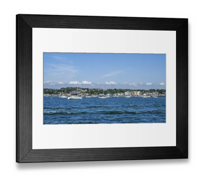 Framed Print : Boats on seaside in Poole, Dorset