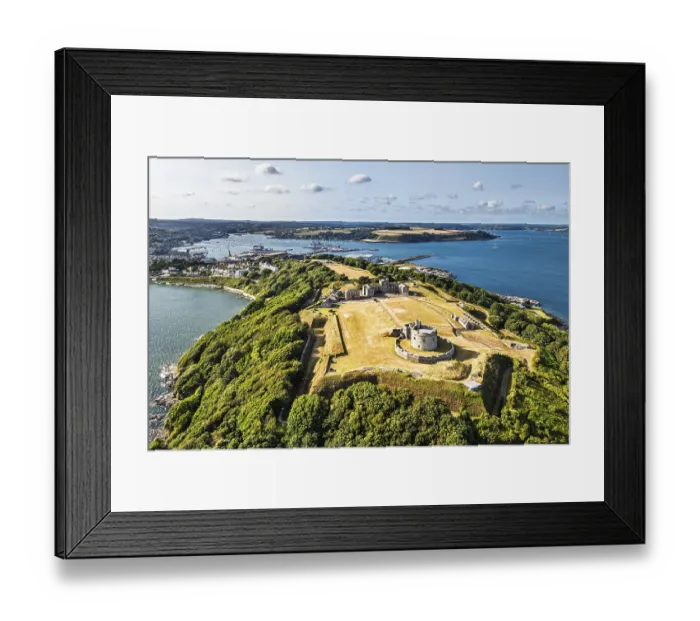 Framed Print : Pendennis Castle and Pendennis Point from a drone