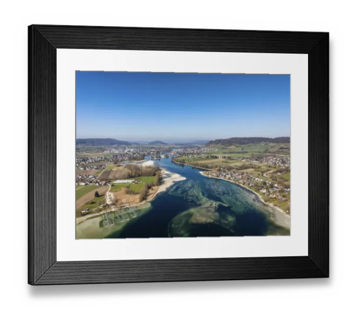 Framed Print : Aerial view of Lake Constance, at low tide
