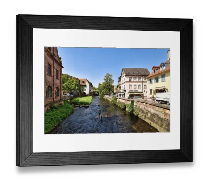 Framed Print : Ettlingen, Germany - August 13th 2025: Alb brook in historic center of Ettlingen Framed Print : Ettlingen, Germany - August 13th 2025: Alb brook in historic center of Ettlingen