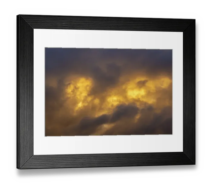Framed Print : Sky with Stormy Dark Clouds at Sunset