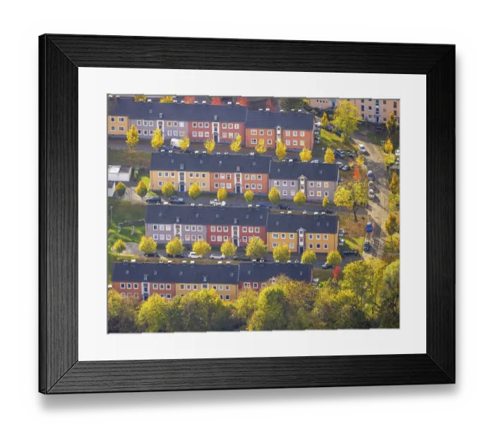 Framed Print : Aerial view, terraced houses Breslauer StraBe Framed Print : Aerial view, terraced houses Breslauer StraBe