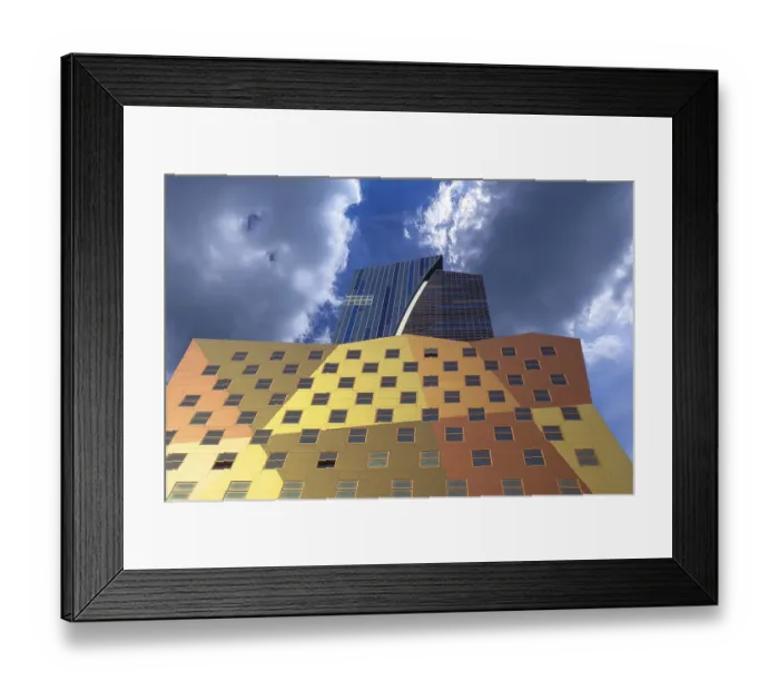 Framed Print : Colourful facade of a high-rise building