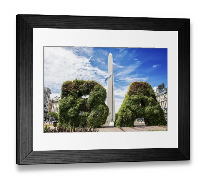 Framed Print : Plant gates in the shape of the letters of Buenos Aires