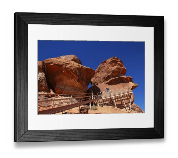 Framed Print : Atlatl Rock with rock carvings of the Nuwu and Southern Paiute