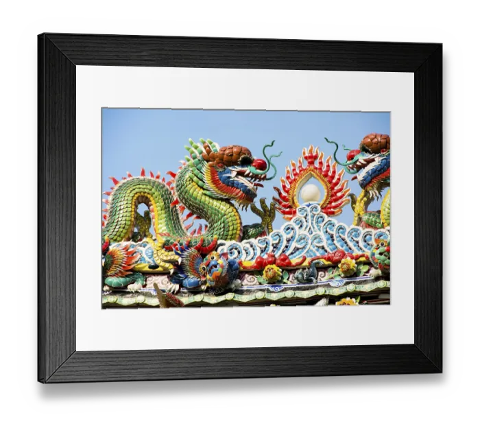 Framed Print : Chinese temple dragon figure, Bangkok Framed Print : Chinese temple dragon figure, Bangkok