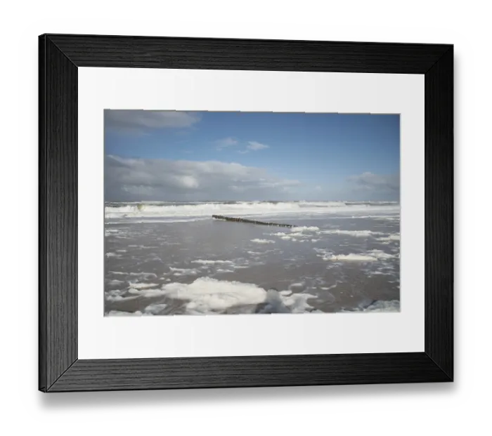 Framed Print : Sea spray on the beach of Kampen on the island of Sylt