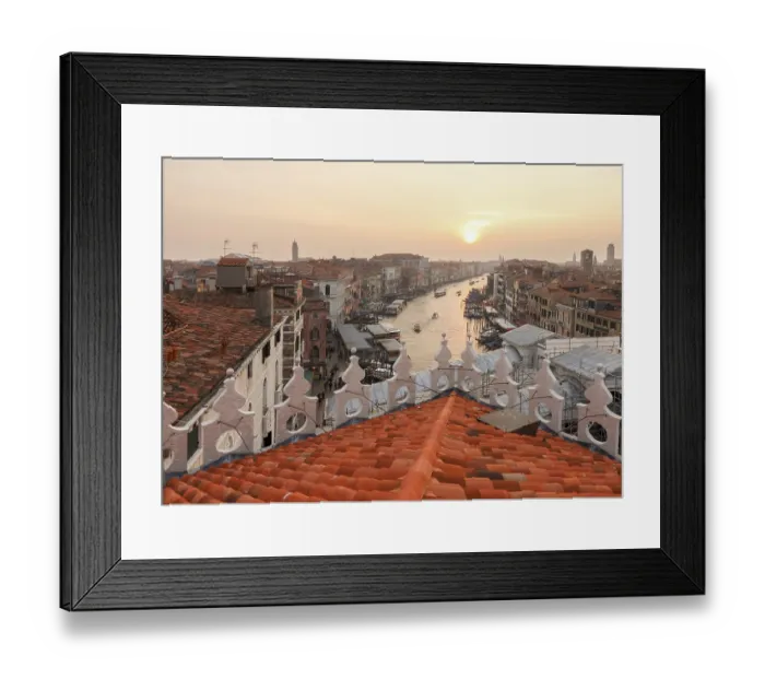 Framed Print : View of the Grand Canal from the Fondaco dei Tedesch in the Rialto district