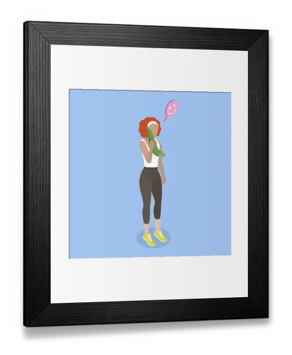Framed Print : 3D Isometric Flat Illustration of Products for Healthy Skin