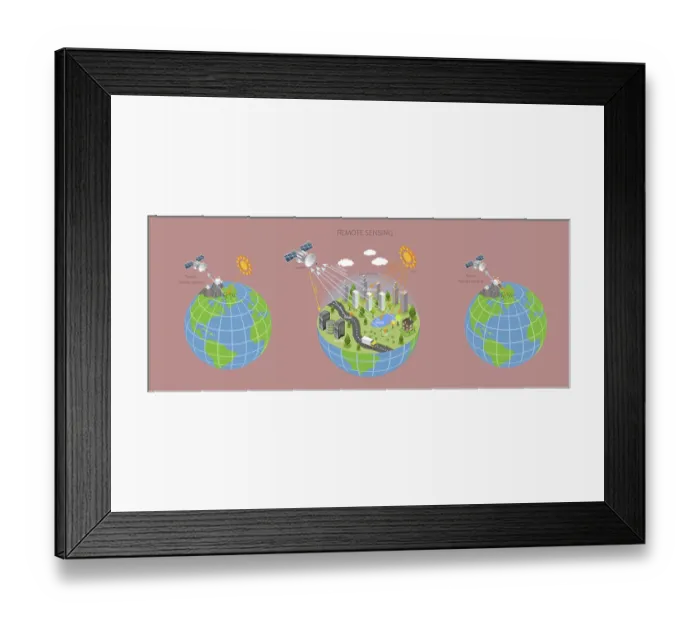 Framed Print : 3D Isometric Flat Illustration of Orienteering with GPS Technology Framed Print : 3D Isometric Flat Illustration of Orienteering with GPS Technology