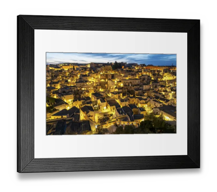 Framed Print : Matera by Night, Basilicata, Italy