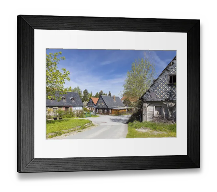 Framed Print : Half-timbered houses in Neugersdorf