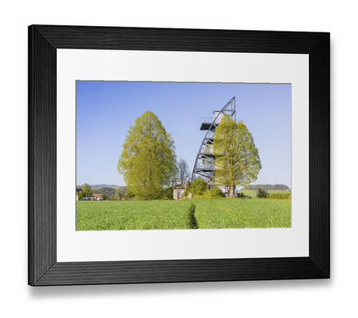 Framed Print : Observation tower on the Rathmannsdorfer Hohe in Rathmannsdorf