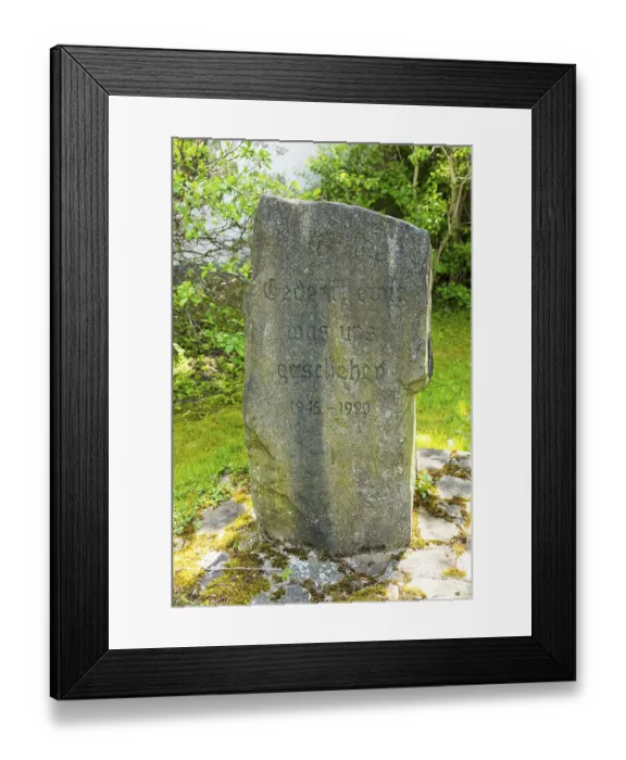 Framed Print : Memorial stone with the inscription Framed Print : Memorial stone with the inscription