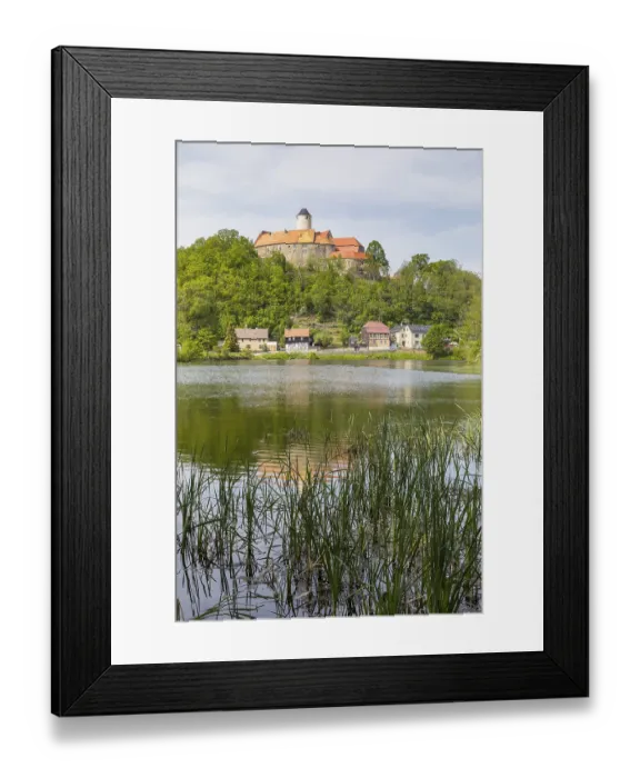 Framed Print : Gondola pond and Schonfels Castle in Altschonfels
