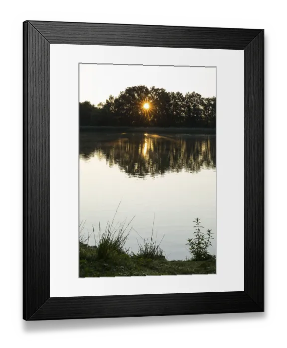 Framed Print : Sunrise at the upper pond in Rammenau