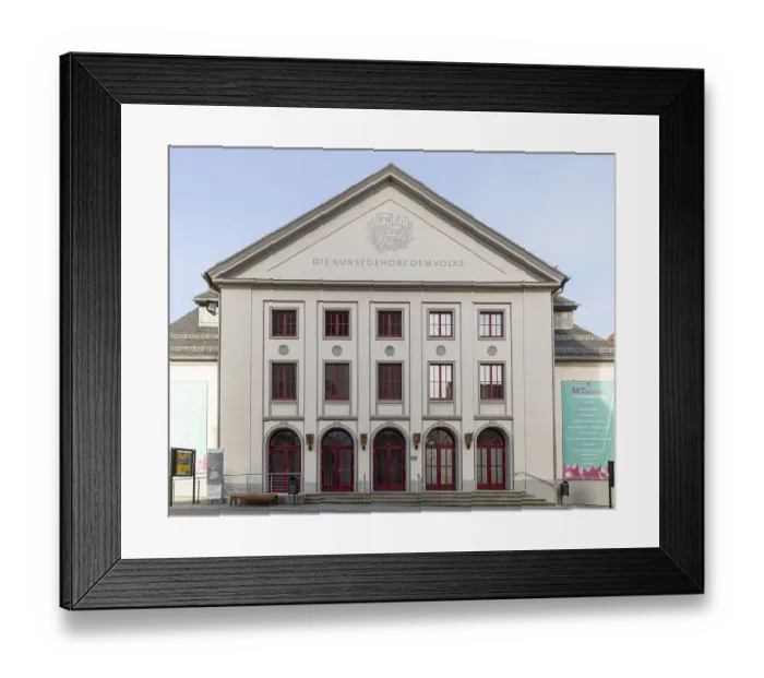 Framed Print : Facade of the city theatre in Freiberg