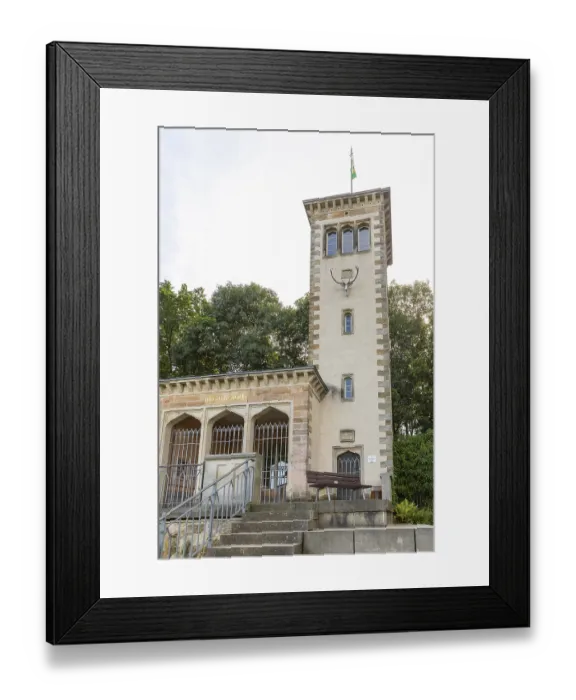 Framed Print : Otto's Eck observation tower in Naundorf Castle Park