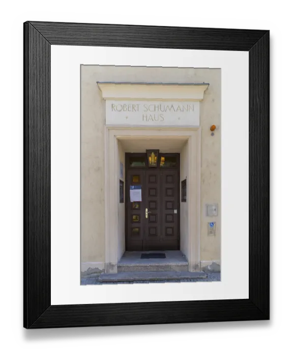Framed Print : Entrance to the Robert Schumann House