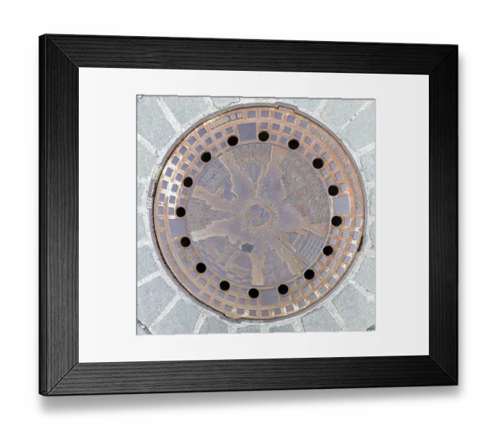 Framed Print : Canal cover in the historic city centre with the most important sights of the city