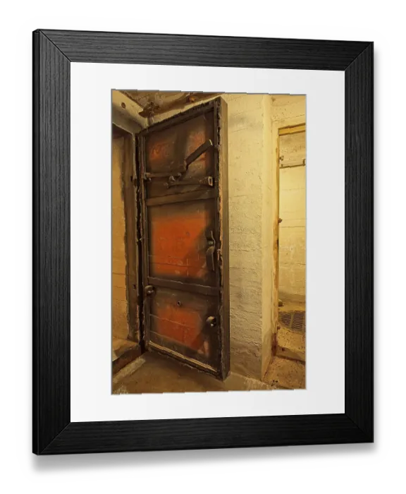 Framed Print : Metal door inside a WW2 bunker Framed Print : Metal door inside a WW2 bunker