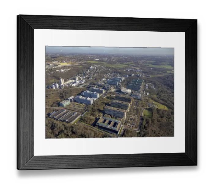 Framed Print : Aerial view, Ruhr-University Bochum in the district Querenburg in Bochum