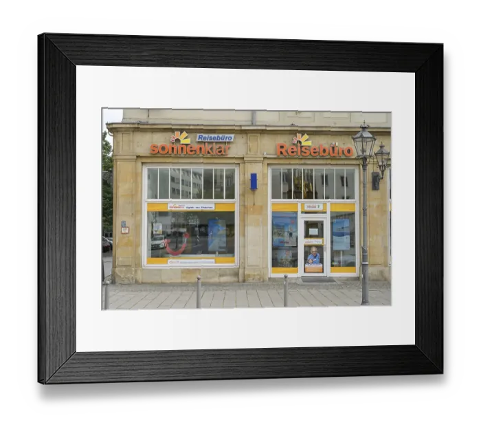 Framed Print : Sonnenklar travel agency, Alter Markt