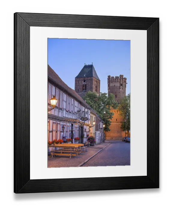 Framed Print : Street view, old buildings, Neustadter Tor