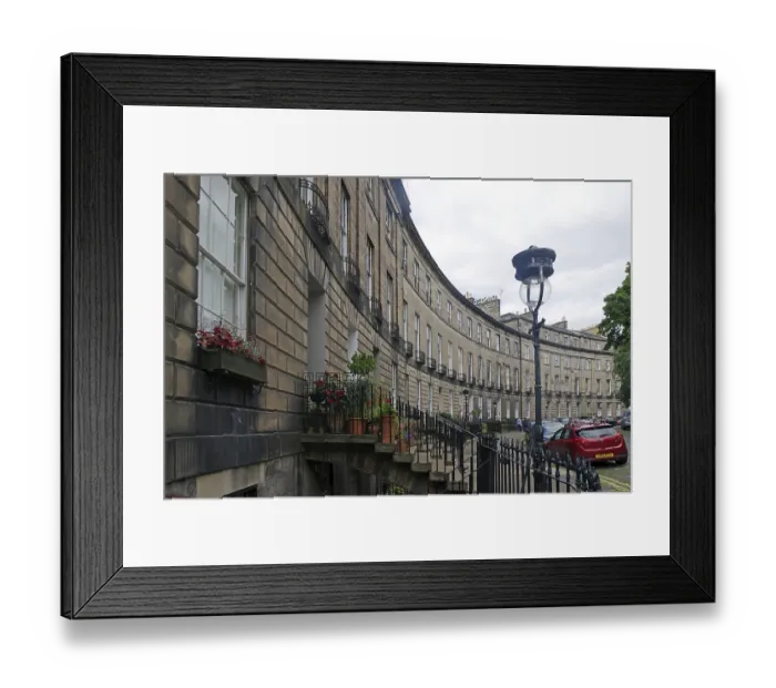 Framed Print : Historic street scene with buildings in a semicircle