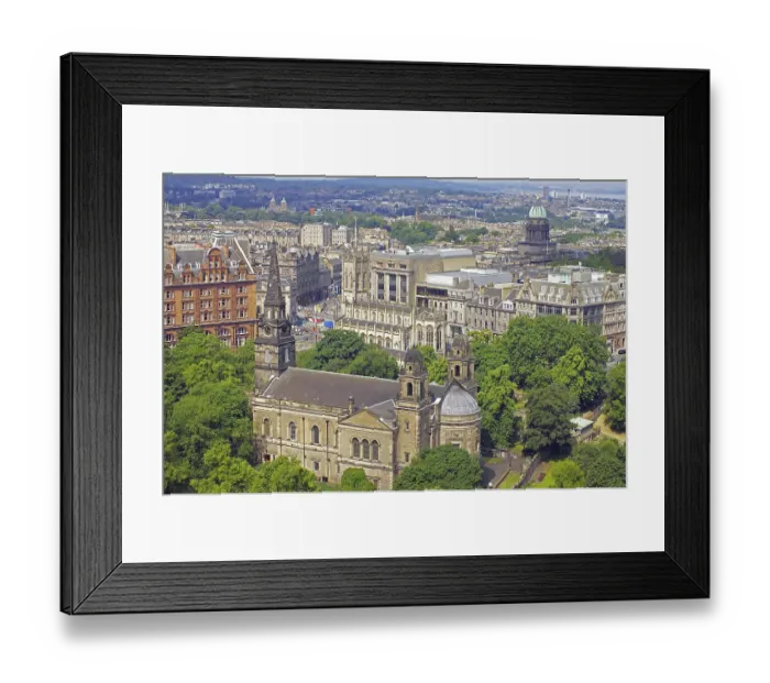 Framed Print : View of a cityscape with impressive architecture and lots of greenery Framed Print : View of a cityscape with impressive architecture and lots of greenery