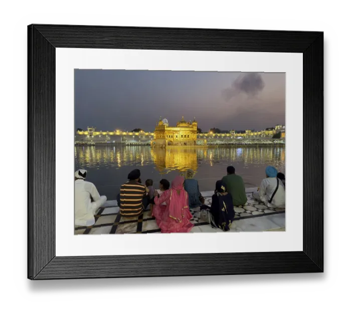 Framed Print : Devotees or pilgrims in front of the Harmandir Sahib or Hari Mandir (temple of God)