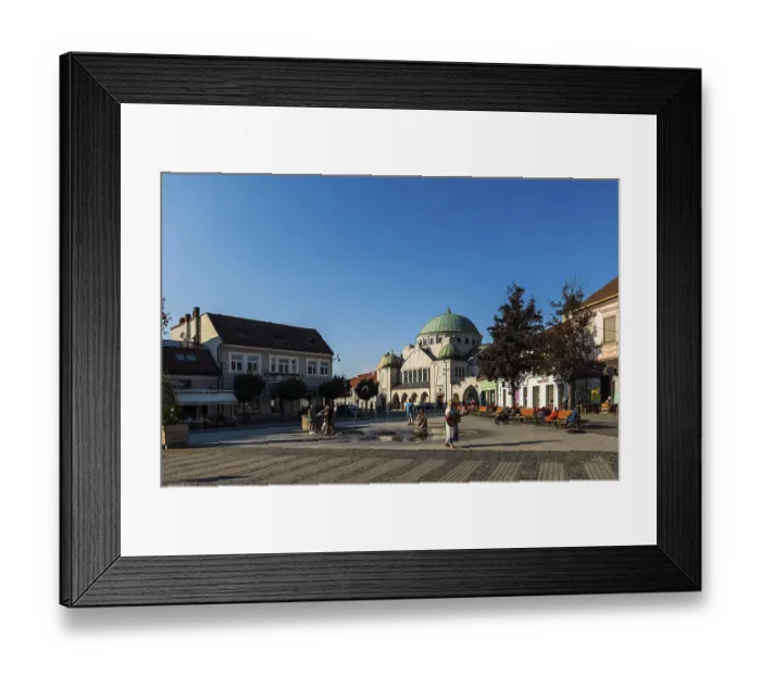 Framed Print : Market square in front of the Neolog Synagogue by Berlin architect Richard Scheibner in the Capital of Culture 2026