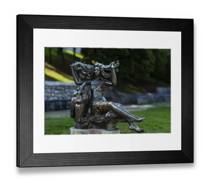 Framed Print : Bosorka, witch, statue at the castle in Bratislava