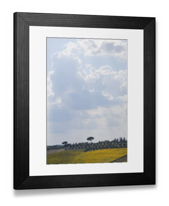Framed Print : Typical Tuscan landscape in Val d'Orcia with hills