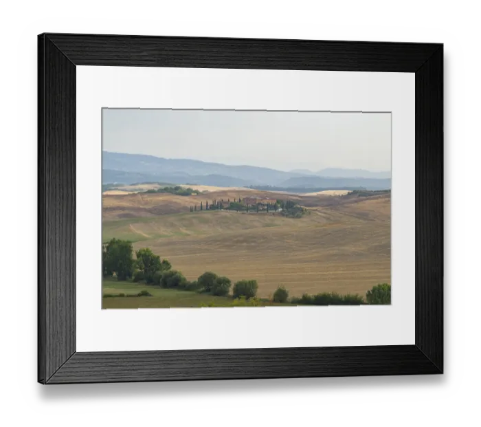 Framed Print : Typical Tuscan landscape in Crete Senesi with hills Framed Print : Typical Tuscan landscape in Crete Senesi with hills