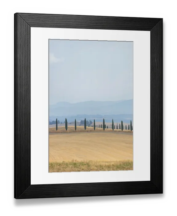 Framed Print : Typical Tuscan landscape in Crete Senesi with hills