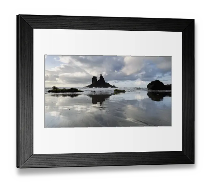 Framed Print : Dramatic clouds with rock formation on the beach of Playa de Benijo Framed Print : Dramatic clouds with rock formation on the beach of Playa de Benijo