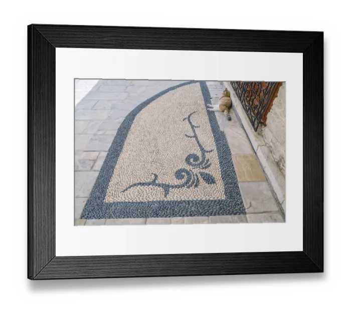 Framed Print : Traditional pebble mosaic, Gialos